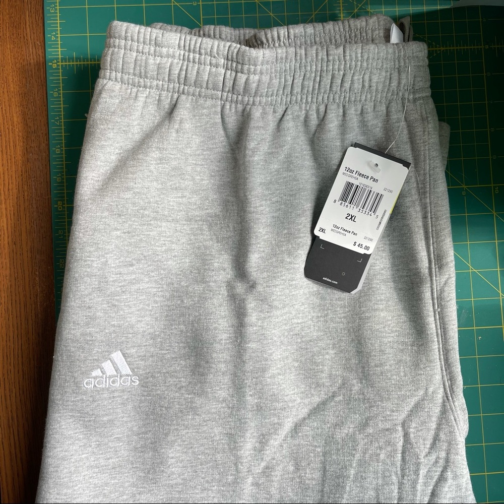 NWT Adidas grey sweatpants, straight leg, 2XL